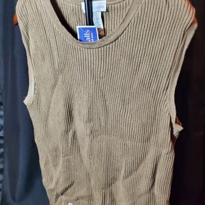 Women's Tan Ribbed Top